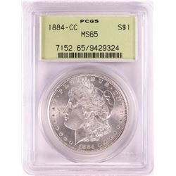 1884-CC $1 Morgan Silver Dollar Coin PCGS MS65 Old Green Holder