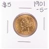Image 1 : 1901-S $5 Liberty Head Half Eagle Gold Coin