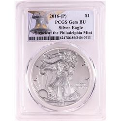 2016-P $1 American Silver Eagle Coin PCGS Gem BU Struck at the Philadelphia Mint