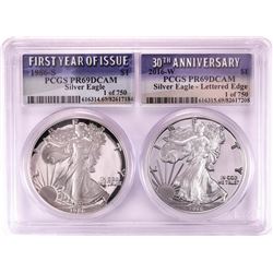 1986-S & 2016-W $1 Proof American Silver Eagle Coin Set PCGS PR69DCAM