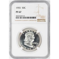1955 Proof Franklin Half Dollar Coin NGC PF67