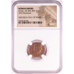 Jovian, AD 363-364 Nummus Ancient Roman Empire Coin NGC Certified