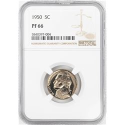 1950 Proof Jefferson Nickel Coin NGC PF66