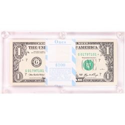 Pack of (100) 2006 $1 Federal Reserve STAR Notes Chicago in Capital Holder