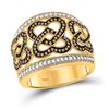 Image 1 : 1/2 CTW Round Brown Diamond Joined Heart Ring 10kt Yellow Gold - REF-41T9K