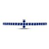 Image 2 : 1/6 CTW Round Blue Sapphire Cross Stackable Ring 10kt White Gold - REF-10N8Y