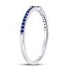 Image 3 : 1/6 CTW Round Blue Sapphire Cross Stackable Ring 10kt White Gold - REF-10N8Y