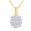 Image 1 : 1/2 CTW Princess Diamond Fashion Cluster Pendant 14kt Yellow Gold - REF-41H9W
