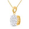 Image 2 : 1/2 CTW Princess Diamond Fashion Cluster Pendant 14kt Yellow Gold - REF-41H9W