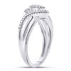 Image 3 : 1/6 CTW Round Diamond Circle Cluster Strand Ring 10kt White Gold - REF-18H3W