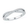 Image 1 : 1/4 CTW Round Diamond Crossover Ring 10kt White Gold - REF-19N2Y