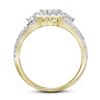 Image 2 : 1 CTW Round Diamond Cluster Bridal Wedding Engagement Ring 14kt Yellow Gold - REF-83T9K