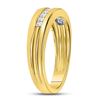 Image 2 : 1/2 CTW Mens Princess Diamond Wedding Ring 14kt Yellow Gold - REF-54X3T