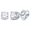 Image 1 : 1/4 CTW Round Diamond Solitaire Earrings 14kt White Gold - REF-18F3M