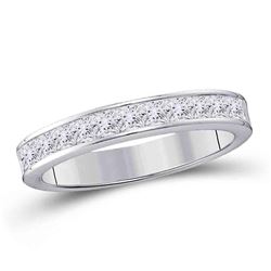1/4 CTW Princess Diamond Wedding Ring 14kt White Gold - REF-30K3R
