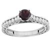 Image 1 : 0.90 CTW Garnet & Diamond Ring 14K White Gold - REF-62Y5V