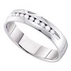 Image 1 : 1/2 CTW Mens Round Diamond Single-row Channel-set Wedding Ring 14kt White Gold - REF-65N9Y