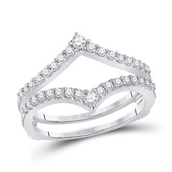1/2 CTW Round Diamond Ring 14kt White Gold - REF-41N9Y