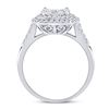Image 3 : 1 CTW Round Diamond Right-Hand Cluster Ring 14kt White Gold - REF-77W9F