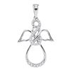 Image 1 : 1/6 CTW Round Diamond Infinity Angel Pendant 10kt White Gold - REF-14W4F