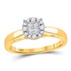 Image 1 : 1/4 CTW Princess Round Diamond Bridal Wedding Engagement Ring 14kt Yellow Gold - REF-35W9F