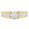 Image 2 : 1/2 CTW Round Diamond Flower Cluster Ring 14kt Yellow Gold - REF-54R3H
