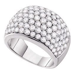 3 CTW Round Pave-set Diamond Cocktail Ring 14kt White Gold - REF-239W9F