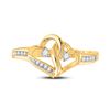 Image 2 : 1/10 CTW Round Diamond Double Heart Ring 10kt Yellow Gold - REF-20R3H
