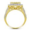 Image 2 : 2 & 1/3 CTW Round Canary Yellow Diamond Rectangle Cluster Ring 14kt Yellow Gold - REF-149T8K