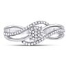 Image 2 : 1/6 CTW Round Diamond Open Strand Cluster Ring 10kt White Gold - REF-15R5H