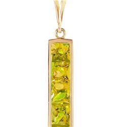 Genuine 2.25 ctw Peridot Necklace 14KT Yellow Gold - REF-36N9R