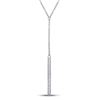 Image 1 : 1/8 CTW Round Diamond Vertical Bar Necklace 10kt White Gold - REF-18X3T