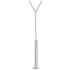 Image 2 : 1/8 CTW Round Diamond Vertical Bar Necklace 10kt White Gold - REF-18X3T