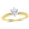 Image 1 : 1/2 CTW Round Diamond Solitaire Bridal Wedding Engagement Ring 14kt Yellow Gold - REF-95T9K
