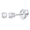 Image 1 : 1/20 CTW Round Diamond Solitaire Earrings 14kt White Gold - REF-6K6R