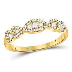 3/8 CTW Round Diamond 3-Stone Anniversary Ring 14kt Yellow Gold - REF-38A4N