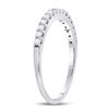 Image 3 : 1/4 CTW Round Pave-set Diamond Single Row Wedding Ring 14kt White Gold - REF-19N2Y