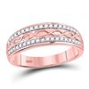 Image 3 : 1 CTW His & Hers Round Diamond Cluster Matching Bridal Wedding Ring 10kt Rose Gold - REF-83W9F