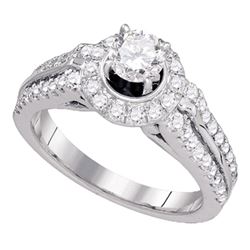 1 & 1/4 CTW Round Diamond Solitaire Bridal Wedding Engagement Ring 14kt White Gold - REF-179H9W