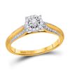 Image 1 : 1/10 CTW Round Diamond Solitaire Bridal Wedding Engagement Ring 10kt Yellow Gold - REF-11X9T