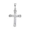 Image 1 : 1/5 CTW Round Diamond Cross Pendant 10kt White Gold - REF-10A8N