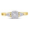 Image 2 : 1/10 CTW Princess Diamond Solitaire Bridal Wedding Engagement Ring 14kt Yellow Gold - REF-21X5T
