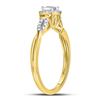 Image 3 : 1/10 CTW Princess Diamond Solitaire Bridal Wedding Engagement Ring 14kt Yellow Gold - REF-21X5T