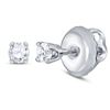 Image 1 : 1/20 CTW Infant Girls Round Diamond Solitaire Earrings 14kt White Gold - REF-5Y9X