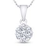 Image 1 : 3/4 CTW Round Diamond Flower Cluster Pendant 14kt White Gold - REF-60H3W