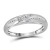 Image 3 : 1/3 CTW His & Hers Round Diamond Cluster Matching Bridal Wedding Ring 14kt White Gold - REF-51A3N