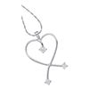 Image 1 : 1/20 CTW Round Diamond Slender Heart Pendant 10kt White Gold - REF-5T9K