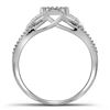 Image 2 : 1/6 CTW Round Diamond Cluster Bridal Wedding Engagement Ring 10kt White Gold - REF-18M3A