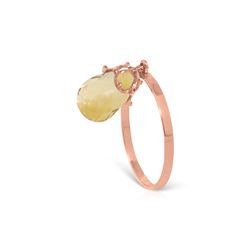 Genuine 3 ctw Citrine Ring 14KT Rose Gold - REF-22X5M