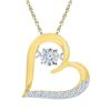 Image 1 : 1/8 CTW Round Diamond Heart Moving Twinkle Pendant 10kt Yellow Gold - REF-14Y4X